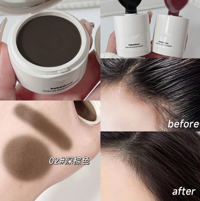 Kakashow Hairline Shadow Powder Fills Hair Seam Artifact Retouch High Forehead Hairline Powder 2569