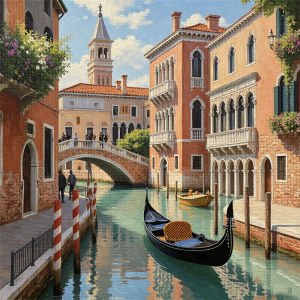 HUACAN Venice Cross Embroidery Sets City House Landscape 11CT Diy Threads Art Harbor Town Crafts Paintings Street Wall Decor