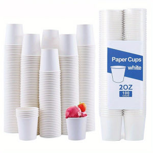 50/100PCS White Disposable Paper Cups Small Durable Bathroom Mouthwash Cups Suitable for Supermarket Tasting Beverage Containers
