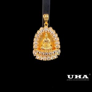 M1685 Mặt và dây chuyền nữ hình quan âm đính đá sáng lấp lánh UHA