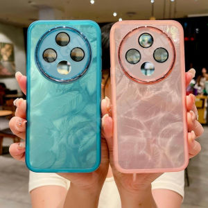 Samsung S24 FE 2024 Glitter Feather Pattern Silicone Soft Casing For Samsung Galaxy S24FE S24 S 24 FE Plus SamsungS24FE 4G 5G Shockproof Phone Case Camera Len Protection Back Cover