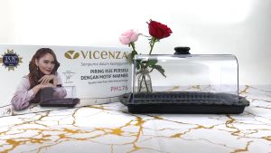 VICENZA Tempat Roti Segi Marble Series Black & White PM176