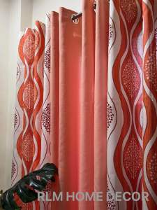 NEW SLYVIA ORANGE DESIGN RING CURTAIN SOLD PER PIECE/SET (6FT/7Ft)