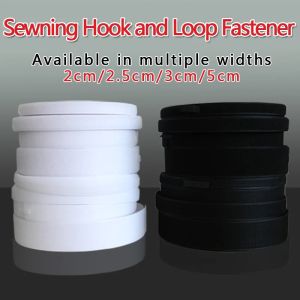 1คู่20มม.-50มม. เทปเย็บสีขาวสีดำเทปตะขอและห่วงอุปกรณ์เย็บผ้าสายรัดสายไฟ