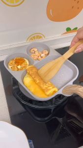 3 in 1 Wajan multifungsi untuk menggoreng telur dan steak Anti lengket Untuk semua jenis kompor.