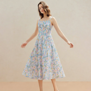 INMAN | Cotton French Floral Print Sleeveless Dress
