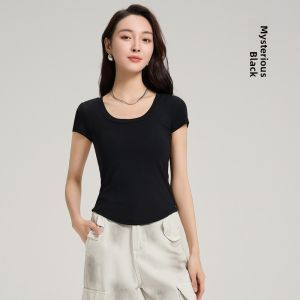 miiow | Catwoman Short Sleeve T-Shirt Womens Slim Fit Comfortable Casual Top No Bra Needed Summer Moisture Wicking Round Neck Tee