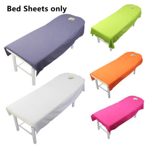 80cmx190cm Beauty Bedsheet Cosmetic Salon Sheets Spa Massage Treatment Polyester Table Cover with Hole Home Textile Supplies