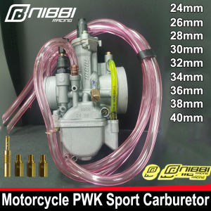 Nibbi Bộ Chế Hòa Khí Đường Phố Race 2T 4T Mạnh Mẽ Bộ chế hòa khí pwk Pwk24/26/28/30/32/34/36/38/40Mm Bộ Chế Hòa Khí Với bơm xăng ga cuối 125cc-600cc Yamaha Suzuki Racing Xe Máy