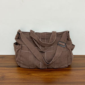 2025 New Canvas Single Shoulder Bag Large Capacity Travel Bag Retro Shopping Bag Student Youth Casual Crossbody Handbag