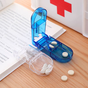 Pill Cutter Box Portable Drug Box Tablet Cutter Splitter Medicine Pill Holder Pill Cutter Box