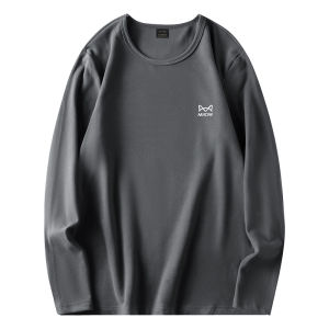 Áo thun nam MiiOW làm bằng vải polyester dài tay cổ tròn mềm mại màu trơn thoải mái