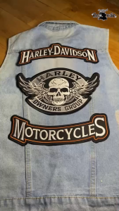 Large Embroidered Harley Owners Group Back Patch for Sewing onto Leather Vests When Riding Motorcycles