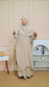 Set Abaya Azzahra Tunik & Setelan Rok Tunik Abaya Melayu