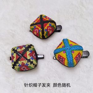Handmade Xinjiang Tour Souvenir Small Flower Cap Butterfly Knot Hair Clip Simulation Naan Bread Barbecue Edge Clip Fabric Art