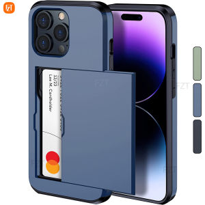 Mens Boys Premium Slim Solid Armor Shockproof Card Slot Wallet Case for iPhone 15 Pro Max/14 Pro Max/14 Plus/13 Pro Max/12 Pro Max/SE 2022/iPhone 11/Xs Max/XR/8 Plus 7
