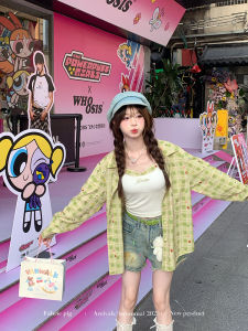 Sweet Style Green Plaid Short Sleeve Shirt