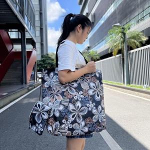 Japanese Cartoon Zipper Waterproof Buggy Bag Foldable Supermarket Shopping Bag Large Capacity Oxford Cloth Environmental-Friendly Handbag