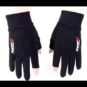 HZ Sarung Tangan Motor Sepeda Pria Wanita Ice Silk Gloves Anti Slip Es Sutra Nyaman dan Bernapas Cewek Anti Air Touch Screen Setengah Jari S08