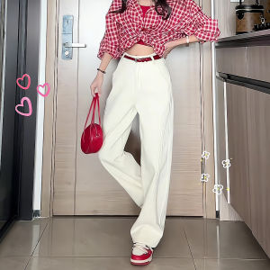 High Waist Slimming Knife Edge Denim Jeans Womens Versatile Loose Patchwork Wide Leg Grandmother Pants Autumn Winter New Style