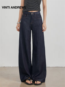Deep Blue High Waist Slimming Straight Leg Flared Jeans