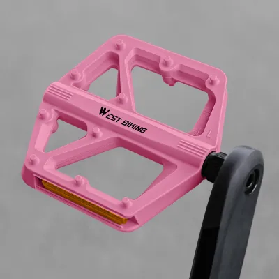 West Biking | Anti-Slip Nylon Pedals with Dual DU Bearings and Reflective Design
