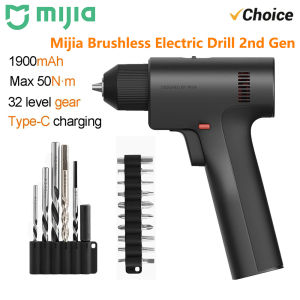 MIJIA Brushless Electric Drill 2nd gen Max 50N·m Torque 1900mAh 32 Level gear High Performance Brushless Motor Type-C -CN