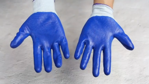 Heavy-duty Palm Coated Rubber Gloves Durable Non-slip Thick Cotton Gloves for Auto Repair Handling