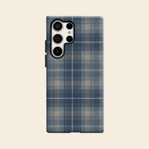 BILIBILI | Blue Vintage Plaid Luxury Fashion Full Lens Protective Case for Samsung Galaxy S26 S25 S24 A56 A36 Plus Ultra