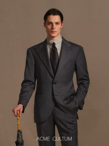 Stripped Wide-Shoulder Suit Set