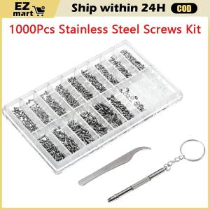 1000pcs Stainless Steel Micro Glasses Sunglass Watch Spectacles Phone Tablet Screws Nuts Screwdriver Set Kits Repair Tool