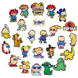 Hot Toys | Random 50/100pcs Rugrats Shoe Charm Cartoon for Shoe Accessories Dreations for Sandals Sneaker Classic Clog Kids X-mas Gifts