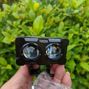 (Siêu sáng) Đèn trợ sáng xe máy ô tô X25 Pro cốt vàng pha trắng 45W chống nước hàng cao câp 2 mắt led mẫu mới  phụ kiện đồ chơi xe máy