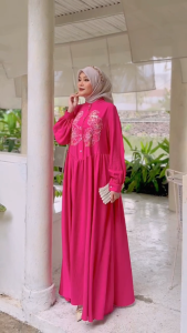 MDLY Baju gamis wanita muslim/Gamis Elegan Bahan Adem/Gamis Katun/Havira Dress by MDLY