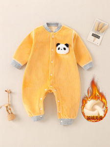 Autumn Winter Baby Romper Suit Fleece Lined Newborn Sleepwear No Tag Warmth One Piece Clothes for 0-1 Years Old Babies Cute