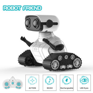 Ebo Robot Toys Rechargeable RC Robot For Kids Boys And Girls Remote Control Toy With Music And LED Eyes Gift For Childrens