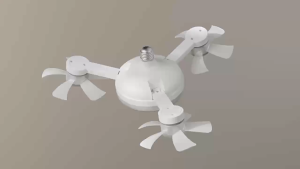 Socket Fan Light with Remote Dimmable 3 Color Temperatures & 3 Wind Speeds E27 Screw-in Installation for Bedroom Toilet