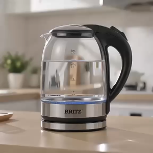 BRITZ 1.7L K175G Glass Electric Kettle SUS304 Base Auto Switch Boil Dry Protection