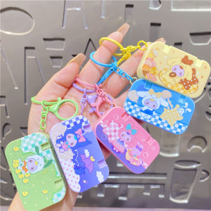 Mini Creative Meoword Dog Melody Flip Cover Game Machine Keychain Pendant Doll Student Backpack Hanging Decoration Doll