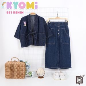 Setelan Anak Perempuan Vitto Kidswear Oneset Kyomi Jeans Outer Set Kulot Anak Cewek