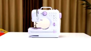 เครื่องจักรเย็บผ้า จักรเย็บผ้าไฟฟ้า 12ตะเข็บ มินิ ระบบด้ายคู่ ปรับความเร็วได้ 2 ระดับ