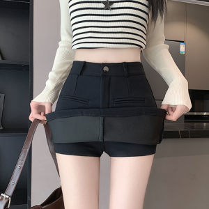 Black Suit A-Line Mini Skirt High Waist Slimming Womens Spring Autumn New Style Short Skirt Commute Korean Version Button Craft