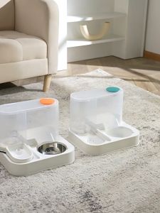 Pet New Land 2 in 1 Automatic Pet Water Bowl Large Capacity Dog Cat Food Bowl Water Pump Drinking Bowl