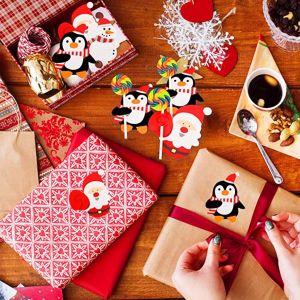 【Free Shipping】25Pcs Christmas Candy Package Card Cartoon Santa Claus Penguin Lollipop Biscuits Decoration Kids Gift Party DIY Supplies