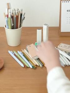 360°Rotatable Pen Holder Large Capacity Makeup Brush Storage Rack Pencil Box Multi-functional Desktop Organizer School Office