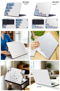 2pcs Minimal White Boho Mandala Geometric Laptop Skin Collection Cut-to-Size Stickers for Laptop Protection & Aesthetic Crafts