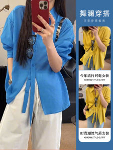 Áo Sơ Mi Nữ Tay Dài Dáng Rộng Cổ Polo Màu Candy Phong Cách Hàn Quốc Mùa Xuân Hè Mới Rộng Rãi Giảm Béo Nhỏ Đa Năng Chống Nắng