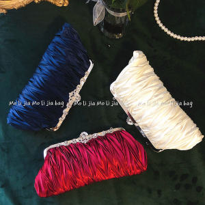 กระเป๋าผ้าไหม 2020 กระเป๋าถือสีเข้มสำหรับงานเลี้ยงในช่วงเย็น กระเป๋าถือสำหรับเจ้าสาว กระเป๋าแฟชั่นสำหรับผู้หญิง กระเป๋าแฟชั่นแบบพับได้