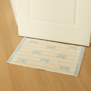 VIKAMA Wave Edge Fresh Grid Circle Printed Floor Mat Bathroom Anti Slip Carpet Bedroom Soft Floor Mat Home Decoration