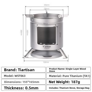 Tiartisan | Outdoor Titanium Portable Campfire Grill